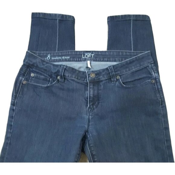 Ann Taylor LOFT ~Woman Size 8~ Blue Denim Modern Skinny Jeans Stretch. - Picture 3 of 8